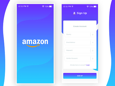 amazon App Sign up page redesign concept. android app design illustration ios iphone mobile ui ux