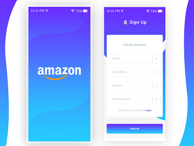 amazon App Sign up page redesign concept.