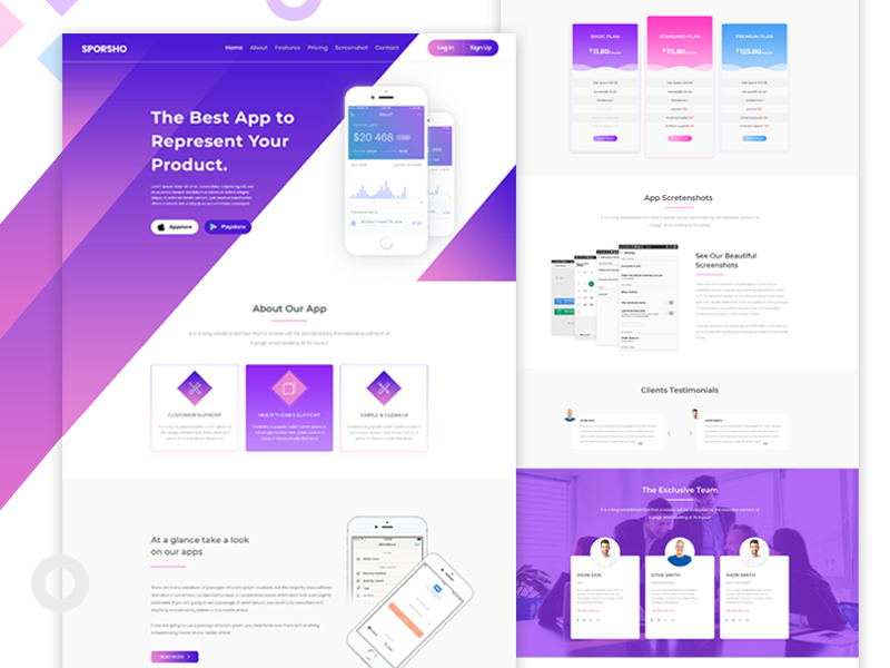 App Landing Page. by Md Awlad Hossain on Dribbble