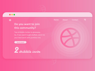 2 Dribbble Invites dailyui debut design dribbble invite giveaway graphic home page invitation landing page thanks ui ux