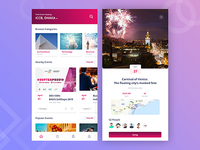 Event App | Home & Event Details Screens