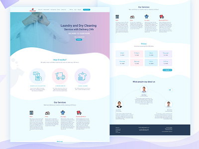 Laundry & Dry Cleaning Website design dry cleaning landing page laundry price service ui ux website