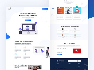 Geek Perfect Videoads Home Page dailyui design geek geekperfect homepage landing page perfect ui uiux ux videoads webdesign website