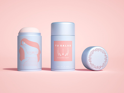 Tu Salud deodorant branding design illustration logo package design packaging photoshop