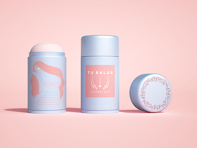 Tu Salud deodorant branding design illustration logo package design packaging photoshop