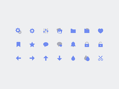 Set of Two-Colour Icons