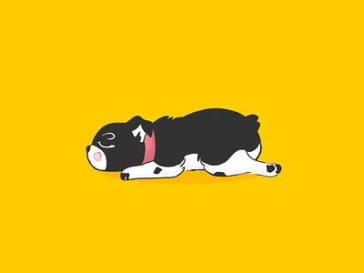 Dog illustration boston terrier dog french bulldog illustration pet pet illustration puppy sleep vector