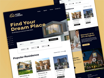 Home Lander photoshop ui design user interface web design website design