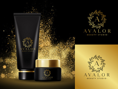 Avalor beauty shop logo graphic design luxury logo