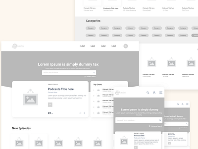 Podcast Landing Page Revamp landingpage music website design wireframe