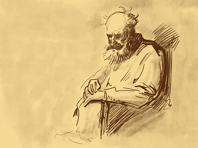 Old Man with A Book in His Hands