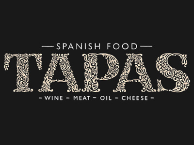 TAPAS food lettering ornament pattern shop spanish tapas type typography