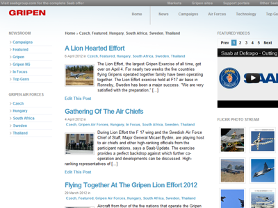 Gripen Top Gun Blog design