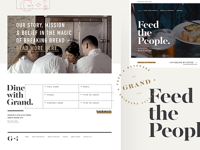 Grand Food & Beverage branding catering identity logo typography website