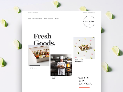 Fresh Goods beverage branding catering chef food identity kitchen rebrand tacos ui ux website
