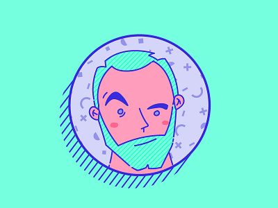 Bossjn beard blue boss green illustration illustrator man texture