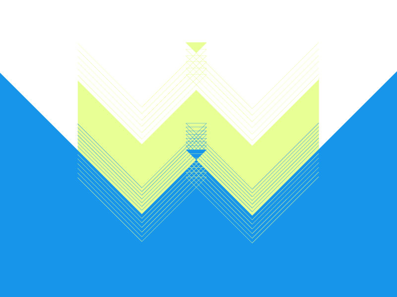 W stripes symbol type illustration wobbly water rebound w