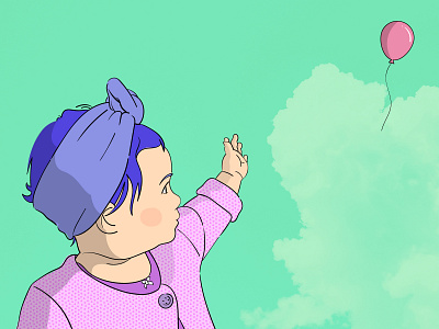 Lú baby characterdesign girl illustration illustrator love sky