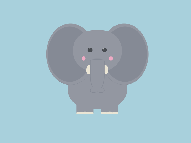 Elephant - Pure CSS Image by Victoria on Dribbble