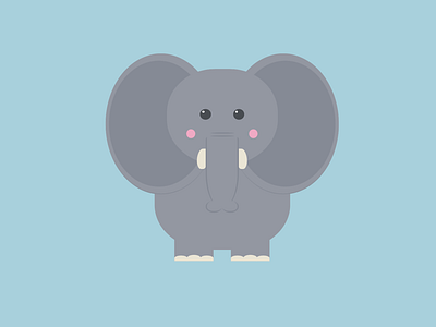Elephant - Pure CSS Image blue css css image cute elephant html