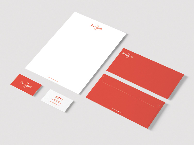 Swingset Co. Branding Concept print stationery envelope letterhead business card logo identity branding