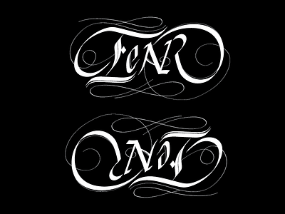 Fear Not - Ambigram Hand-lettering ambigram hand lettering student work type design typographic typography