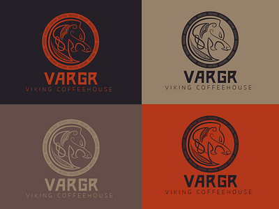 Vargr Coffee Logo brand exploration color variants logo student work