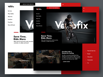 Velofix Ideas bike homepage layout web website