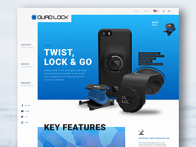 Quad Lock ecommerce electronics landing page minimal product page ui ux web website