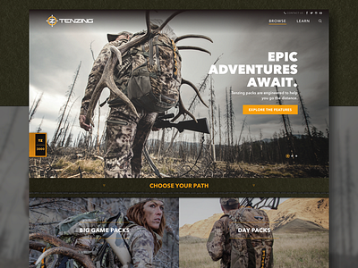 Tenzing ecommerce eshop outdoor packs redesign tenzing typography ui ux web design