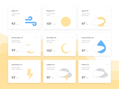 Weather widgets app design icon illustration layout ui visual design