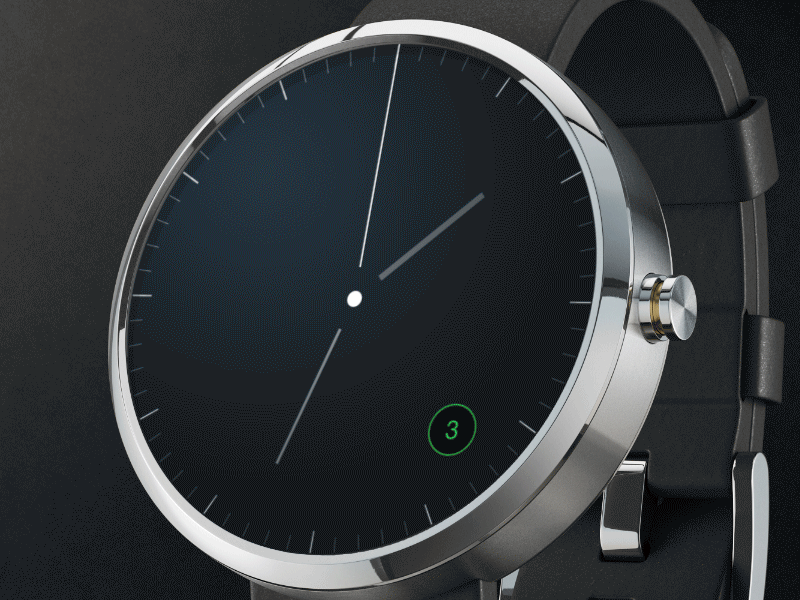 Notification on watch panel moto360 watch wearable