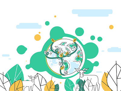 Planet earth aftereffects animacion animals drawing ecofriendly ecosystem green illustration ilustración motion motion design motiongraphics nature oliviachavira olychatre