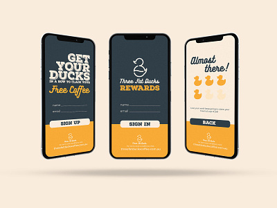 Three Fat Ducks app brandidentity branding design graphicdesign logo perth designer ui ux vector