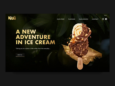 Ice Cream Adventure adventure carousel dark dark theme homepage icecream luxury video webdesign website