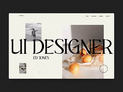 Ed Jones Personal Folio clean contemporary editorial folio homepage look book lookbook portfolio ui webdesign website white