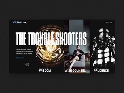 The Trouble Shooters 3d animation clean corporate design homepage motion graphics ui website