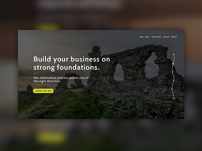 Strong foundations clean colourful corporate design homepage living room outdoors photography ui ux webdesign website