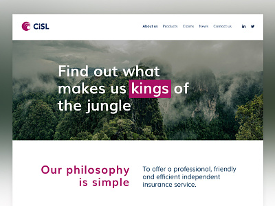 Kings of the jungle animals clean corporate home page kingdom photo scroll ui ux webdesign website white space