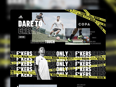 Adidas Exhibit landing page adidas clean colourful develop football homepage landing page ui ux webdesign website