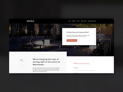 Moda Living clean corporate design homepage photo photography ui ux webdesign website