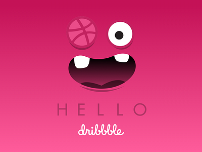 Hello! debut first shot hello hello dribbble illustration monster sketch