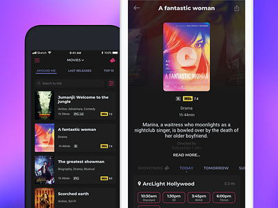 Movie App Concept UI booking cinema concept design ios movie theater ui