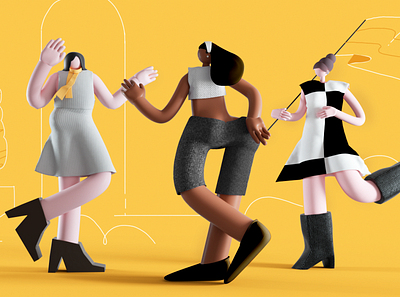 The Girls 3d c4d design illustration visual