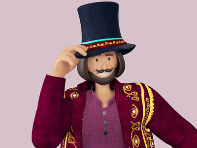 Wonka in another country 3d c4d illustration visual