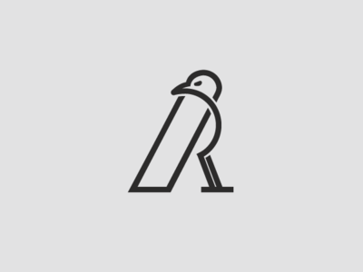 Raven mark identity logo minimalist logo symbolmark