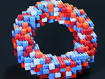 Lego O 3d c4d design type typo typography visual