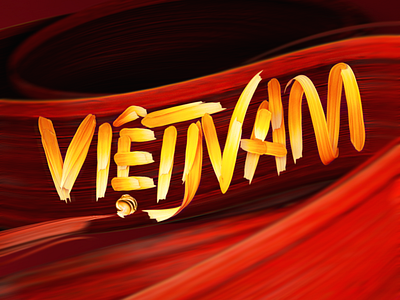 Vietnam 3d brushtype c4d design illustration type typo typography visual