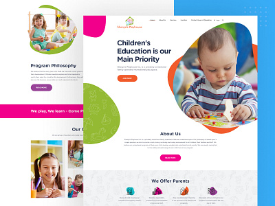 Shanya's Play House website Landing Page children website childrens illustration palyhouse website uidesign website websitedesign