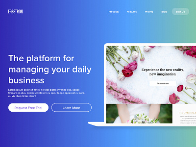 Web header design colorful design flowershop parallax website promotional